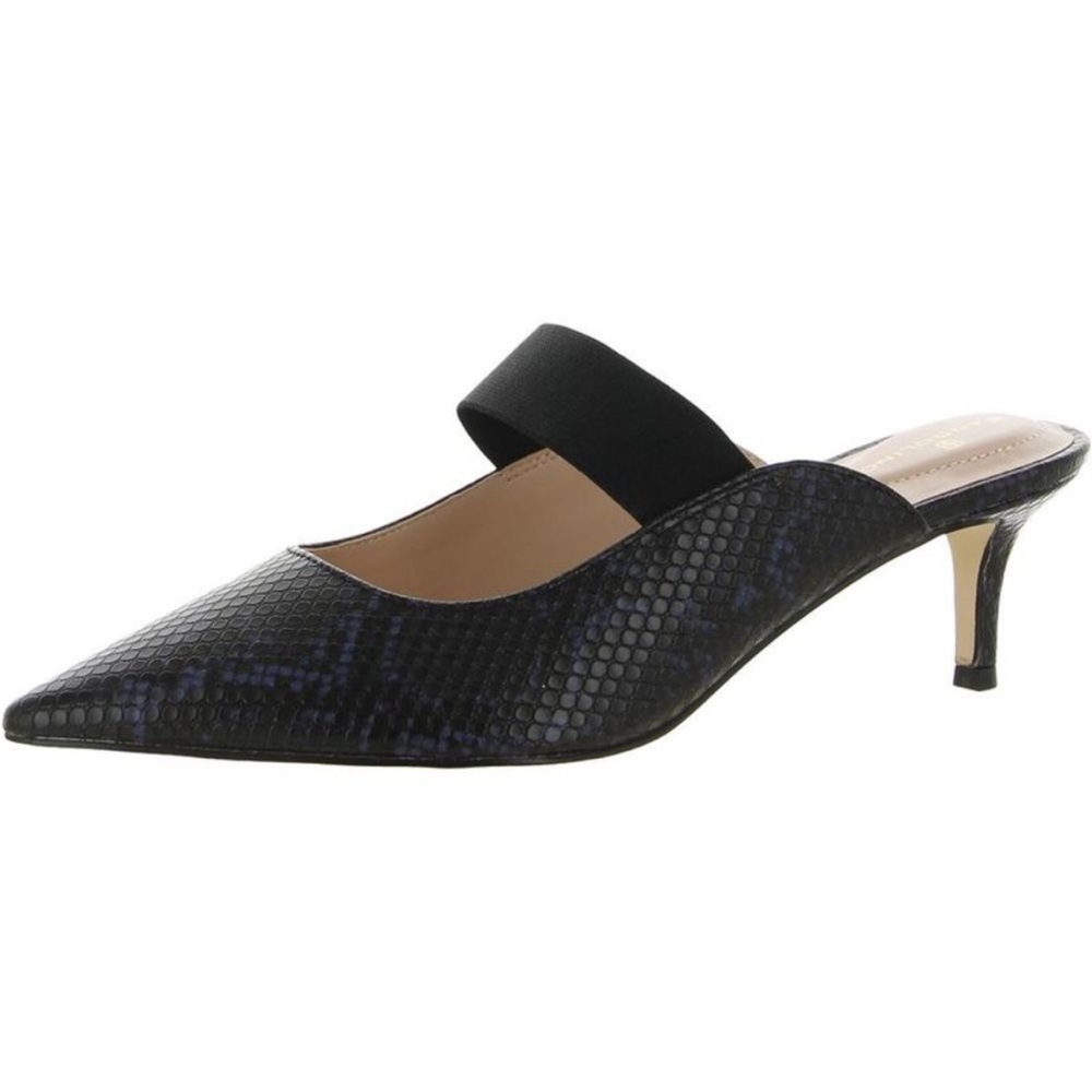Bandolino Womens Myna 3 Black Faux Leather Slip On Kitten Heels Shoes NWT sz 8 - Picture 6 of 8